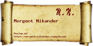 Morgent Nikander névjegykártya